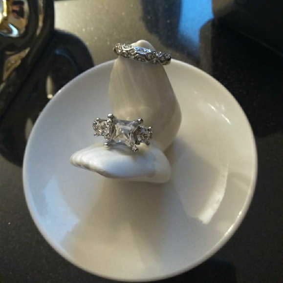 Princess S925 cut vacation wedding set - Picture 2 of 6